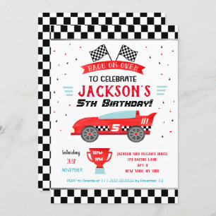 Uitnodigingen van Race Car Racer Birthday Party
