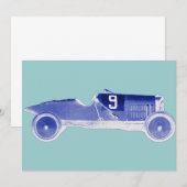 Uitnodigingen van Race Car Theme Party (Voorkant / Achterkant)