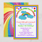 Uitnodigingen van Rainbow Birthday Party (Voorkant / Achterkant)