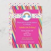 Uitnodigingen van Rainbow Birthday Party (Voorkant / Achterkant)