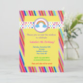 Uitnodigingen van Rainbow Birthday Party (Staand voorkant)