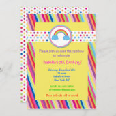 Uitnodigingen van Rainbow Birthday Party (Voorkant / Achterkant)
