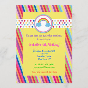 Uitnodigingen van Rainbow Birthday Party