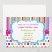 Uitnodigingen van Rainbow Birthday Party (Voorkant / Achterkant)