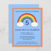 Uitnodigingen van Rainbow Birthday Party (Voorkant / Achterkant)