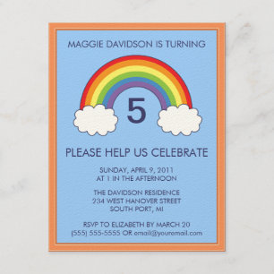Uitnodigingen van Rainbow Birthday Party