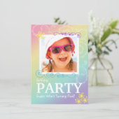 Uitnodigingen van Rainbow Doodle Birthday Party (Staand voorkant)