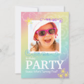 Uitnodigingen van Rainbow Doodle Birthday Party (Voorkant)