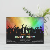 Uitnodigingen van Rainbow Glow Dance Party (Staand voorkant)
