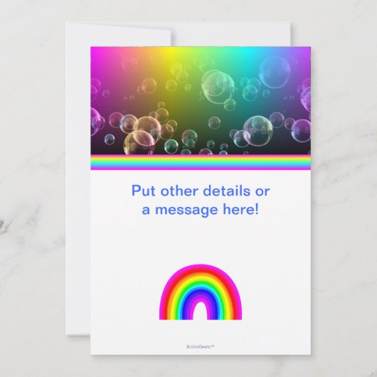 Uitnodigingen van Rainbow-lintfeest (aanpasbaar!) (Achterkant)