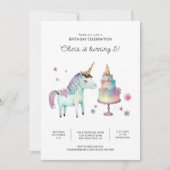 Uitnodigingen van Rainbow Unicorn Birthday Party (Voorkant)