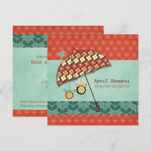 Uitnodigingen van Rainy Day Party (Voorkant / Achterkant)