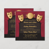 Uitnodigingen van Red and Gold Dinner Theater Part (Voorkant / Achterkant)