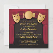 Uitnodigingen van Red and Gold Dinner Theater Part (Voorkant)