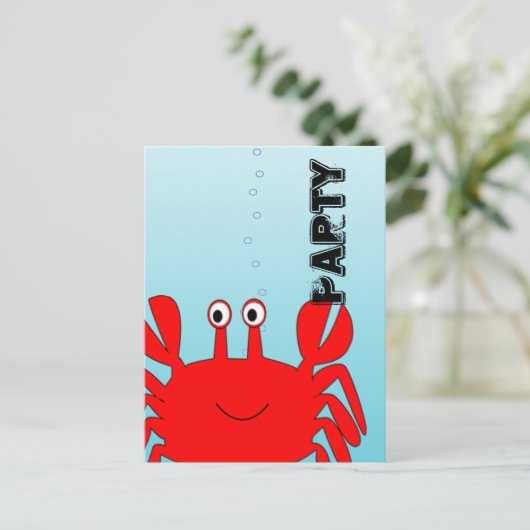 Uitnodigingen van Red Crab Beach Party (Staand voorkant)