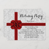 Uitnodigingen van Red Gift Bow Holiday Party (Voorkant / Achterkant)