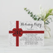 Uitnodigingen van Red Gift Bow Holiday Party (Staand voorkant)