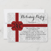 Uitnodigingen van Red Gift Bow Holiday Party (Voorkant)