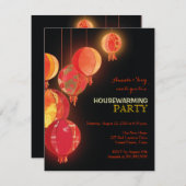 Uitnodigingen van Red Paper Lantern Housewarming P (Voorkant / Achterkant)