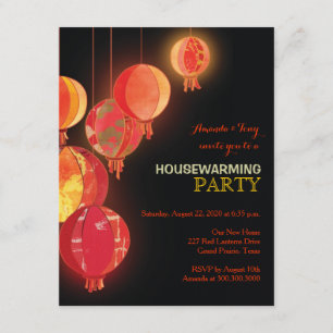Uitnodigingen van Red Paper Lantern Housewarming P