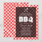 Uitnodigingen van Red Pset BBQ Retirement Party (Voorkant / Achterkant)