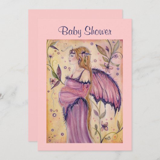 Uitnodigingen van Renee om de juffrouw van mama te (Voorkant / Achterkant)