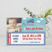 Uitnodigingen van Retro Airplane Party (Staand voorkant)