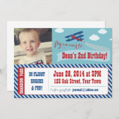 Uitnodigingen van Retro Airplane Party (Voorkant / Achterkant)