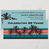 Uitnodigingen van Retro Beach Jubileum Party (Voorkant / Achterkant)