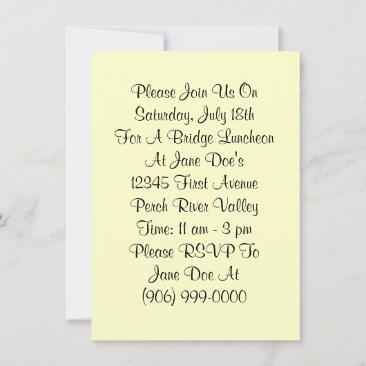 Uitnodigingen van Retro Bridge Luncheon Party (Achterkant)