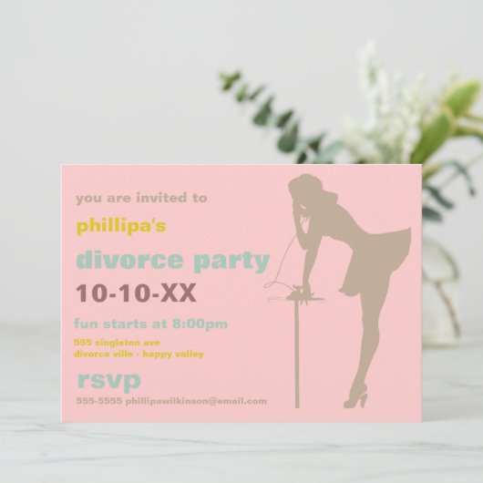 Uitnodigingen van Retro Divorce (Staand voorkant)