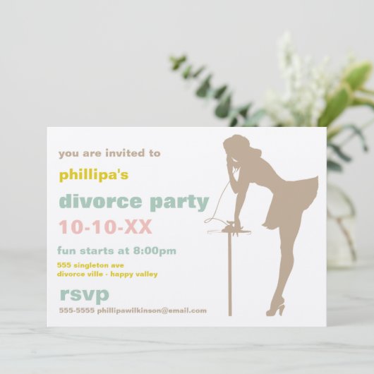 Uitnodigingen van Retro Divorce (Staand voorkant)