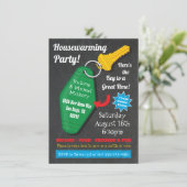 Uitnodigingen van Retro Housewarming Party (Staand voorkant)