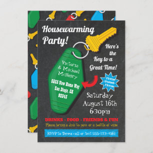 Uitnodigingen van Retro Housewarming Party