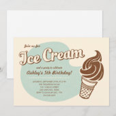Uitnodigingen van Retro Ice Cream Party (Voorkant / Achterkant)