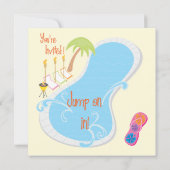 Uitnodigingen van Retro Pool Party (Achterkant)