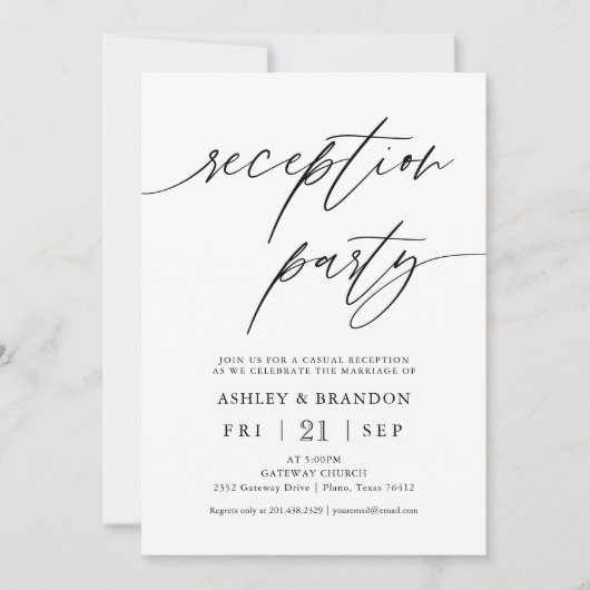 Uitnodigingen van reusachtige legante receptiepart (Voorkant)