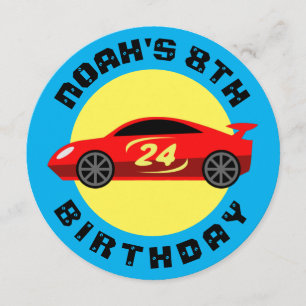 Uitnodigingen van Rode auto's kind van Birthday