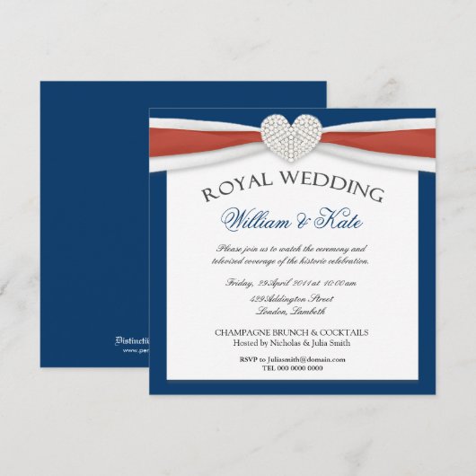 Uitnodigingen van Royal Wedding House (Voorkant / Achterkant)