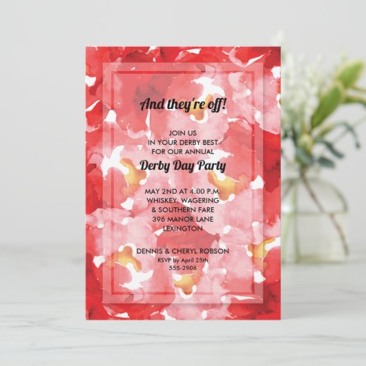 Uitnodigingen van rozen Collage Derby Day Party (Staand voorkant)