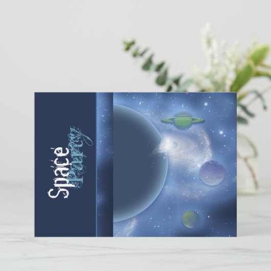 Uitnodigingen van ruimtethemagepartities - pas sja (Staand voorkant)