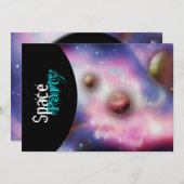 Uitnodigingen van ruimtethemagepartities - pas sja (Voorkant / Achterkant)