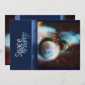 Uitnodigingen van ruimtethemagepartities - pas sja (Voorkant / Achterkant)