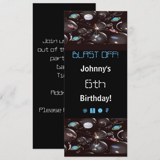 Uitnodigingen van ruimtevaartpartijen (Voorkant / Achterkant)