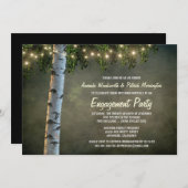 Uitnodigingen van Rustic Birch Tree Engagement Par (Voorkant / Achterkant)