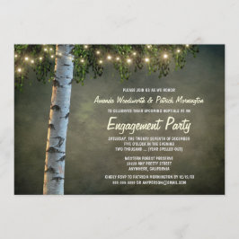 Uitnodigingen van Rustic Birch Tree Engagement Par