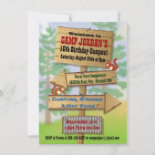 Uitnodigingen van Rustic Camping Sleepover Party (Voorkant)