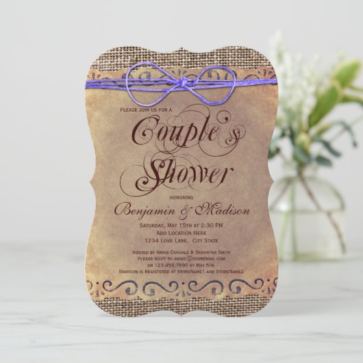 Uitnodigingen van Rustic Country Couple voor douc (Staand voorkant)