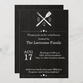 Uitnodigingen van Rustic en Modern BBQ (Voorkant / Achterkant)