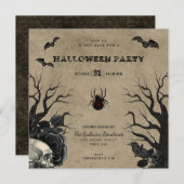 Uitnodigingen van Rustic Gothic Halloween Party (Voorkant / Achterkant)